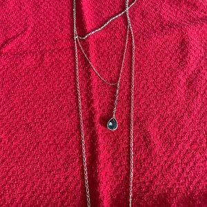 Swarovski Silver Layered Necklace with Dainty Charm
